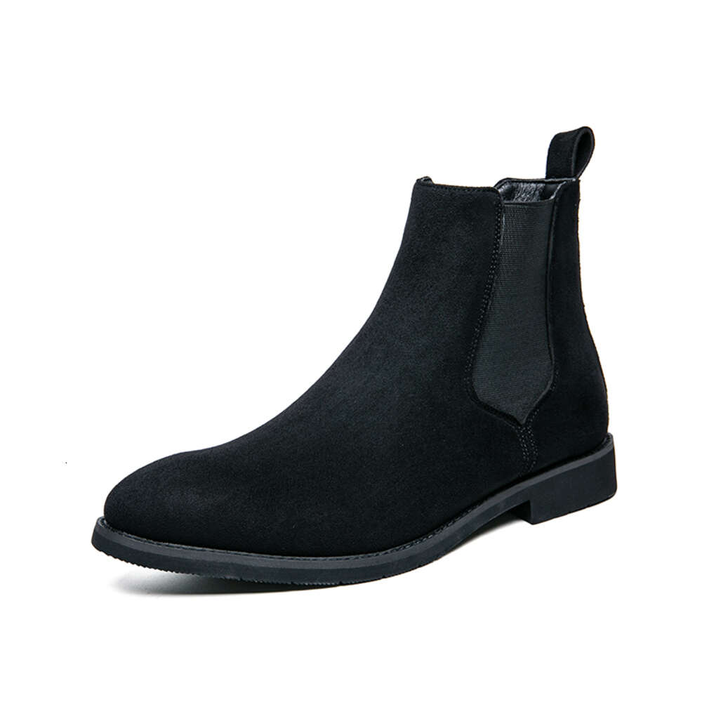 For Wine Red Black Faux Suede Business Low-Heeled Handmade Fashion Free Shipping Men Boots