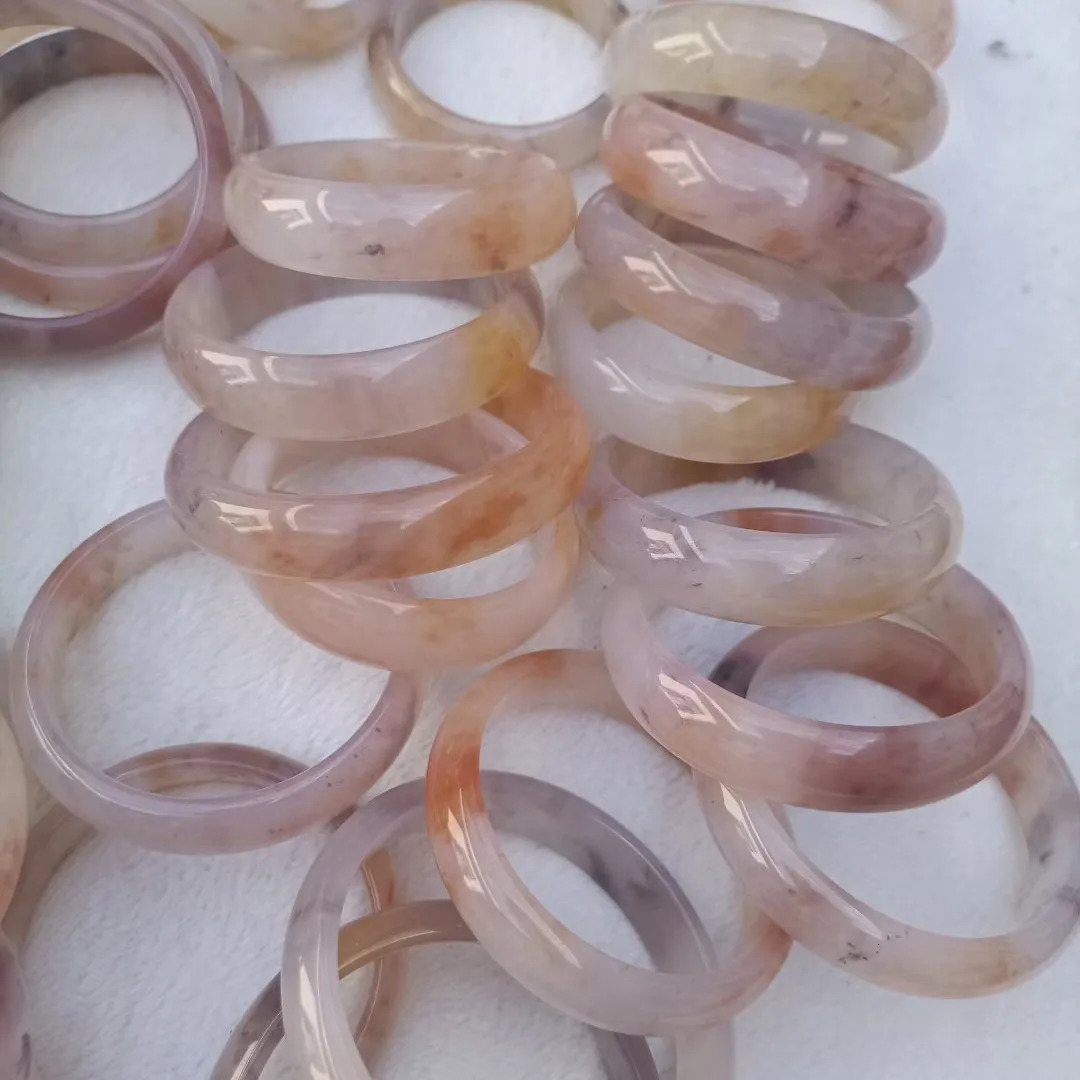 Natural Violet Jade Bracelet Flat Bar Tritone Charm Bangle Elegant Beautiful Ladies Exquisite Summer Cool High Grade Jewelry 240604