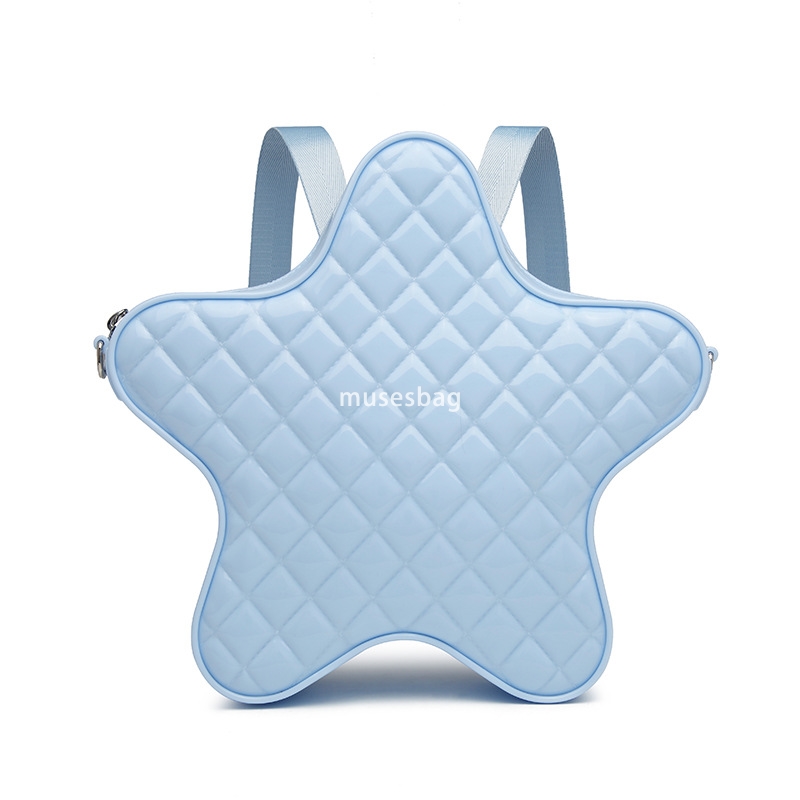 High quality new niche design fashionable jelly bag PVC five pointed star crossbody women diamond grid bag star commuting to work and school shoulder 