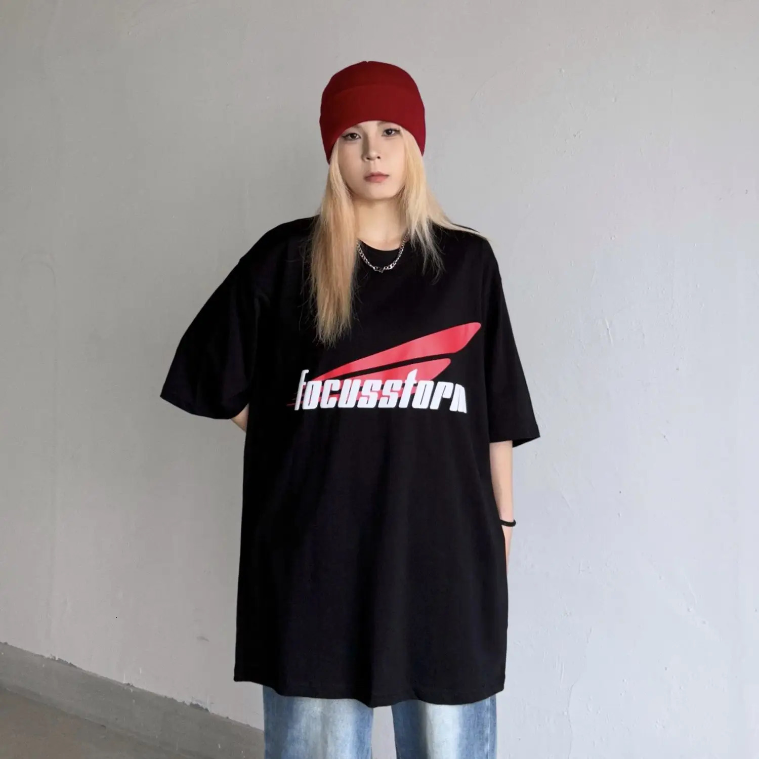 Fashionable American Casual Letter Printed Short-sleeved T-shirt Xia Xin Y2K Niche Retro Ins Versatile Half-sleeved Top 240530