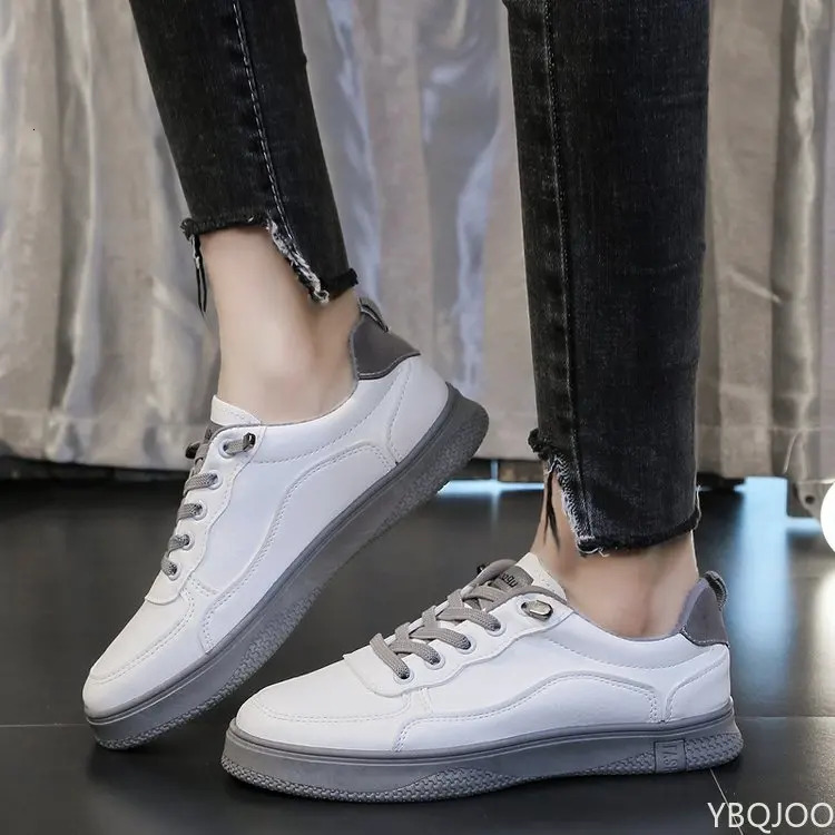 lace-up Women Comfort pu Sneakers leather Casual Shoes Woman White Sneaker Womens Flats atillas Mujer Tenis Feminino PINK 2