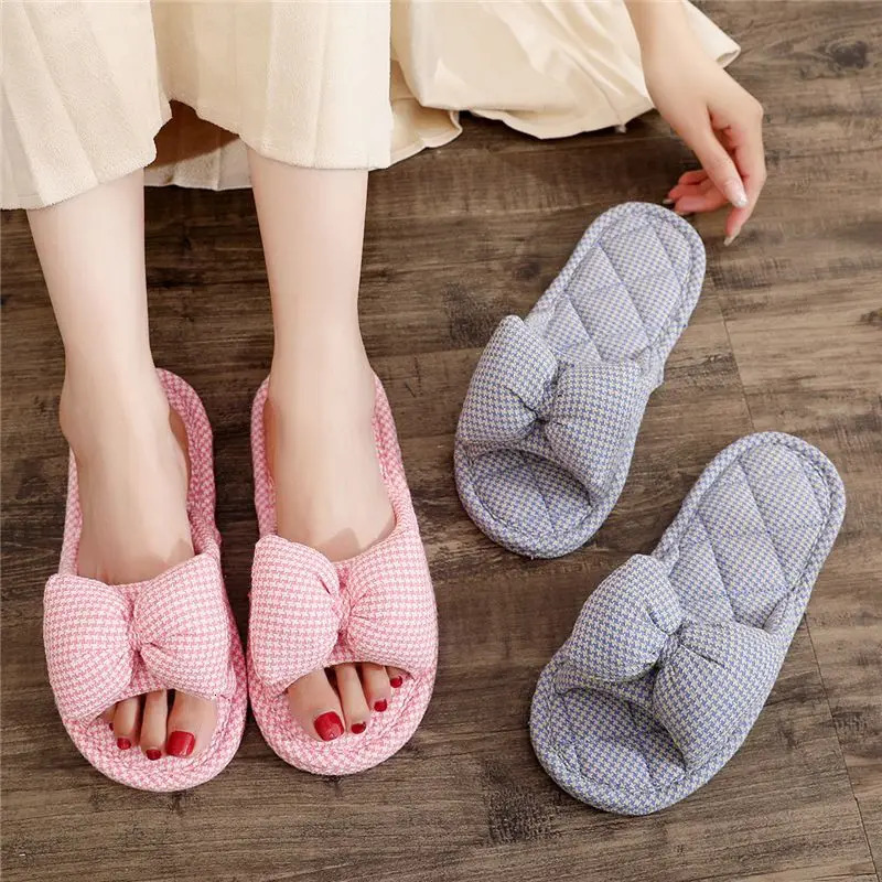 Korean Version of Anti Slip Fabric Sole with Soft Soles for Men and Women Indoor Silent Floor Slippers for Couples All Seasons 240607