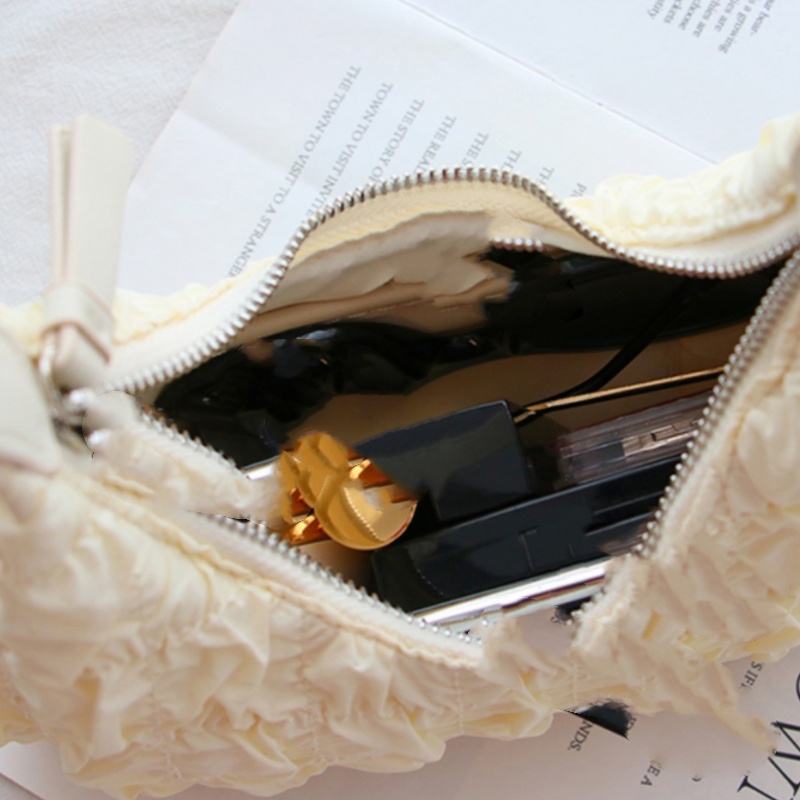 Instagram minimalist pleated underarm bag puff bag new high-end and fashionable bag spicy girl cloud carrying shoulder bag
