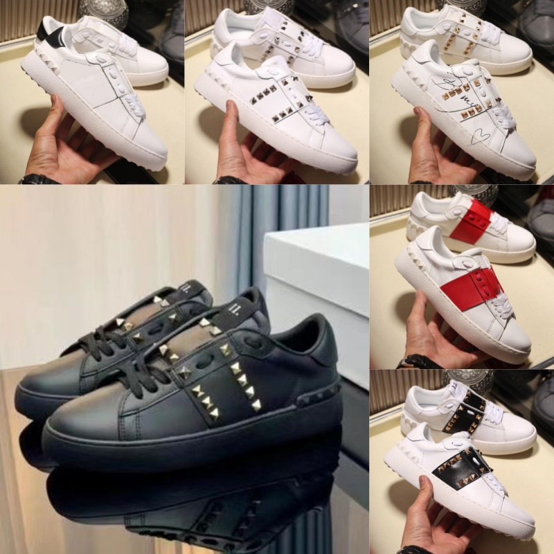 Designer valentines Open Sneakers dress Shoes Platform pumps Vintage Black White Pink Beige Luxury Sports Breathable Skate Dhgate Trainers loafer