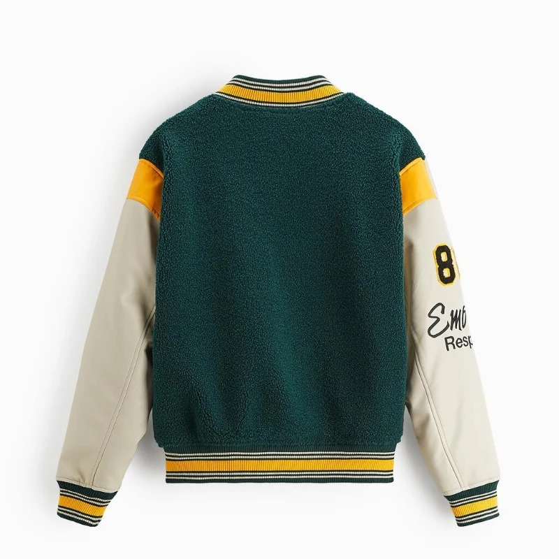 Mens Baseball Varsity Jackets Spring Embroidery Flocking Loose Street Couple Coat Hip Hop PU Y2K Patchwork Bomber Jackets Unisex 240530