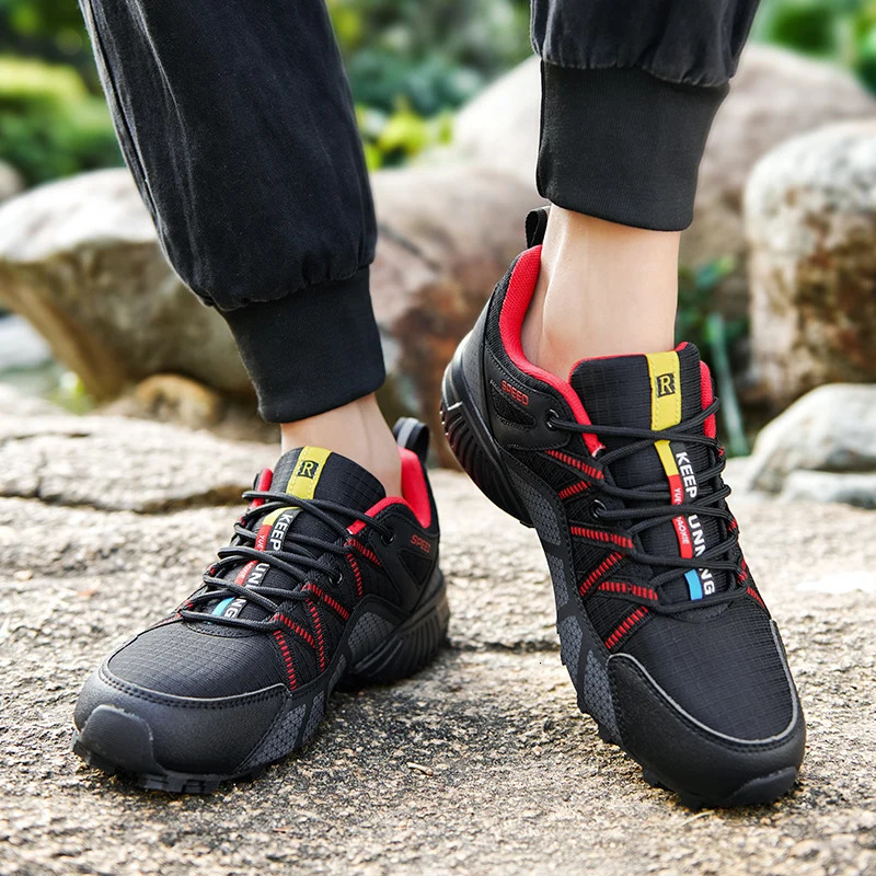 Men Mesh Breathable Hiking Travel Outdoor Woodland Cross Country Mountain Cycg Sports Shoes 240607