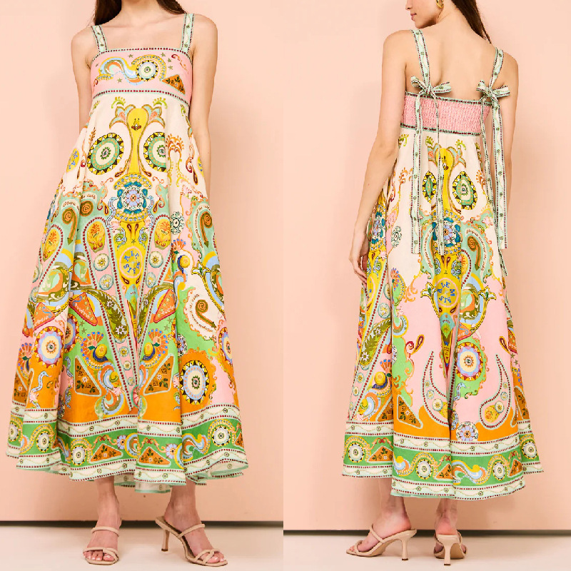 Graffiti Print Australia Dresses Women Casual Big Swing Vacation Beach A-line Dress Free Ship