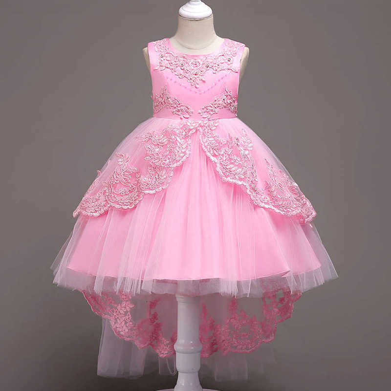 Girl's Dresses Children's dress princess skirt embroidered girls lace dress flower children's tailed shawl skirt