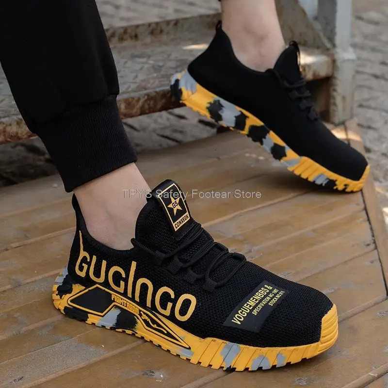 Lightweight New Steel Toe Anti-puncture Men Breathable Industrial Shoes Indestructible Work Safety Boots 240526