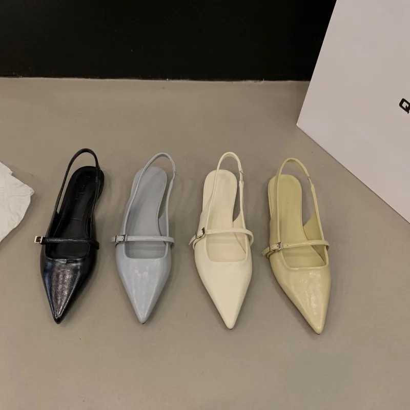 Sandals New design Women Veet Moccasins Fashion Pointed Toe Loafers Ladies 2024 Spring Black Ballet Flat ShoesL464