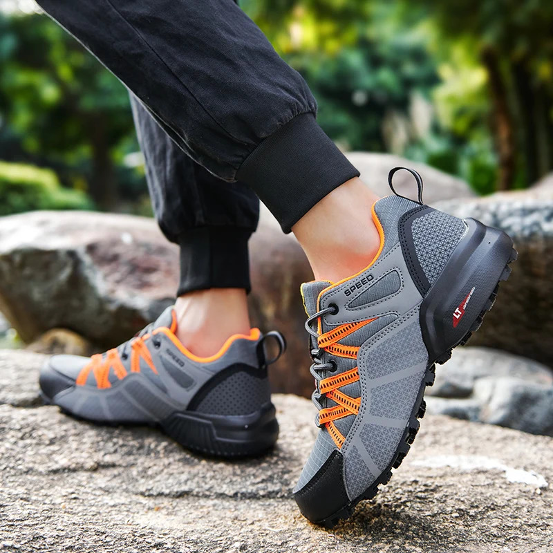 Men Mesh Breathable Hiking Travel Outdoor Woodland Cross Country Mountain Cycg Sports Shoes 240607