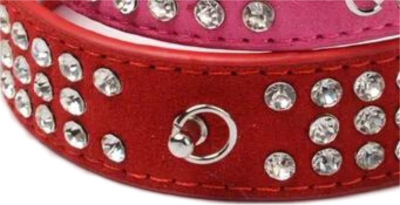 Stylish Rhie Dog Collar For Small Dogs - Adjustable, 3 Rows Of Dias