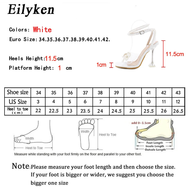 Eilyken Women Sandals Summer Sexy Perspex Crystal High Heels Party Wedding Shoes Square Toe Pearls String Bowknot Pumps 240528