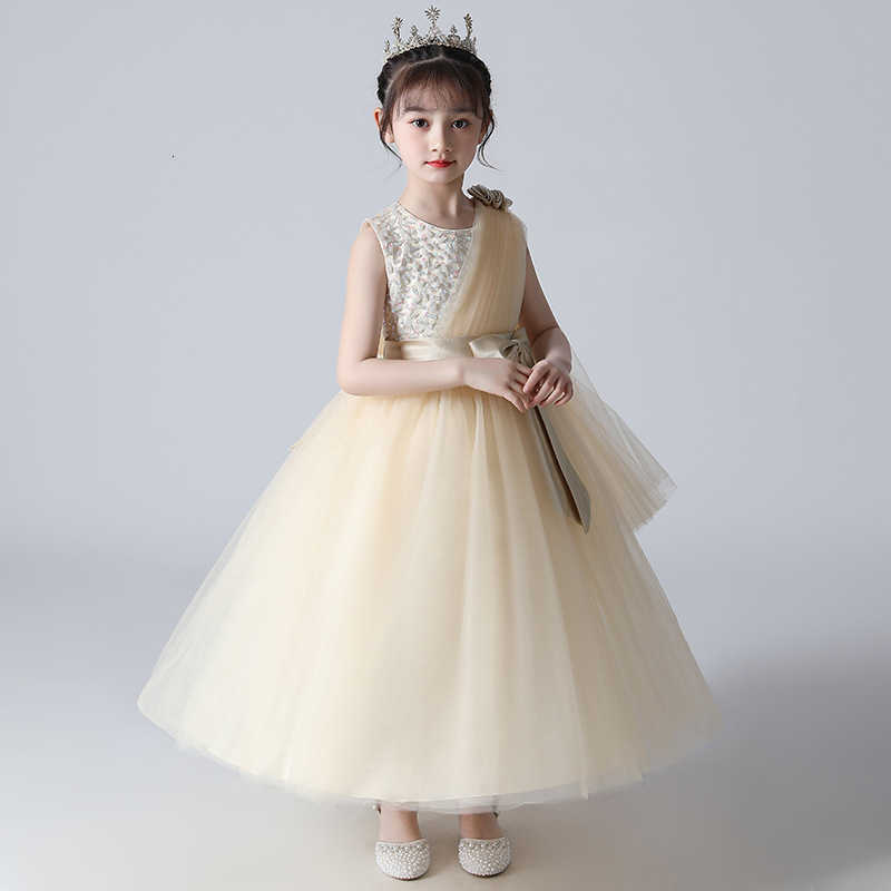 Girl's Dresses Children's evening dress princess dress high-end flower girl host piano performance dress long girl dress