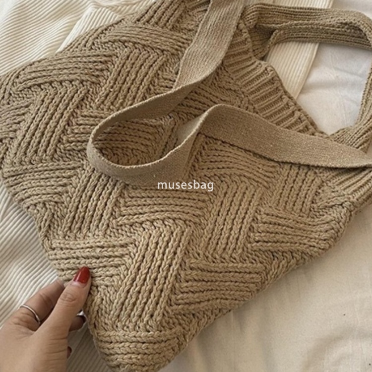 New high-quality simple and atmospheric knitted bag large capacity shoulder bag retro women's bag crossbody bag woven bag handbag tote bag trendy