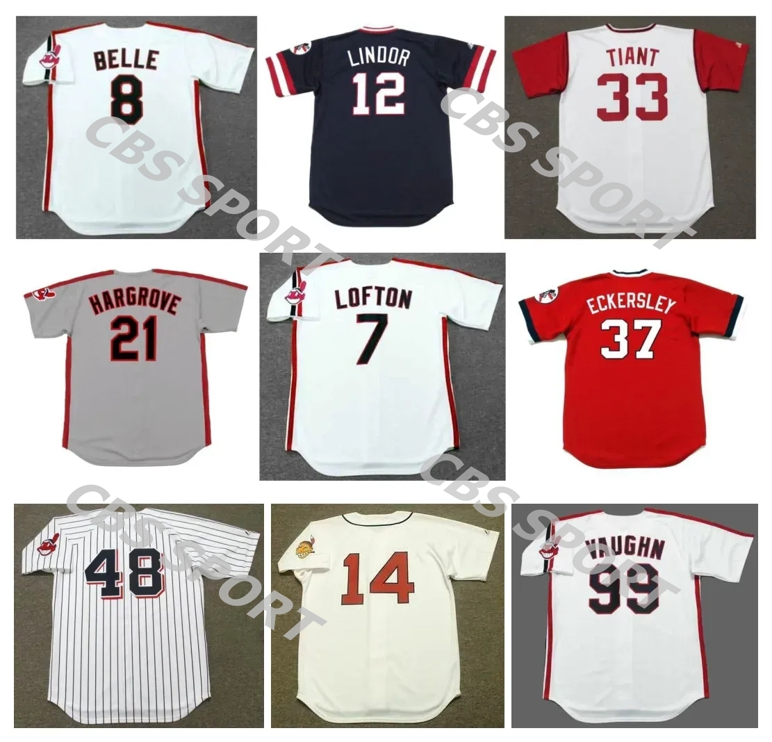 RICKY VAUGHN Indians ALBERT BELLE Cleveland Throwback Baseball Jersey JIM THOME JOE CHARBONEAU HAYES KENNY LOFTON PEDRO CERRANO OMAR VIZQUEL CORY SNYDER CUSTOM