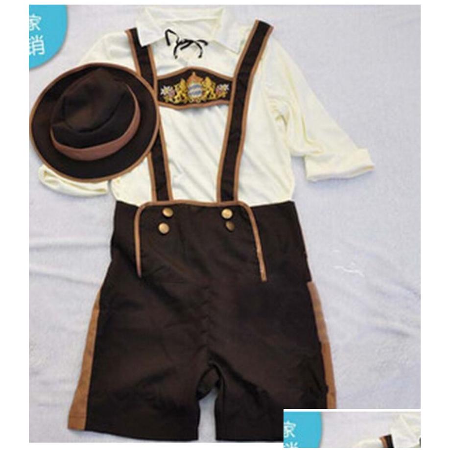 Theme Costume Oktoberfest Lederhosen Bavarian Octoberfest German Festival Beer Halloween For Men Costumes Plus Size M L Xl 2Xl1 Drop D Otz8Z