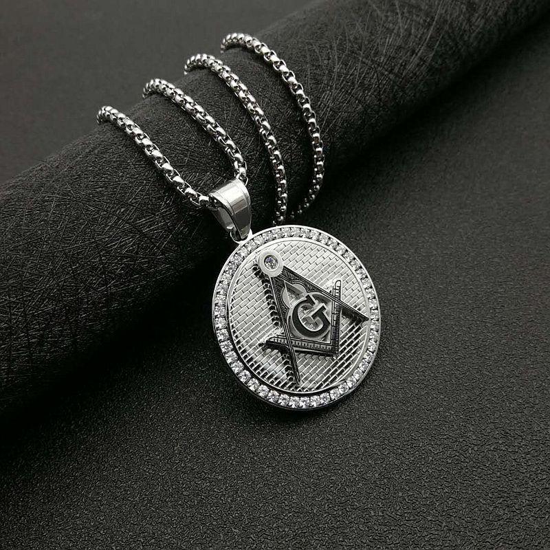 Pendant Necklaces Hip Hop Stainless Steel Masonic Symbol Pendants For Women/Men Gold Color Mason Fashion Jewelry Drop Delivery Dhk48