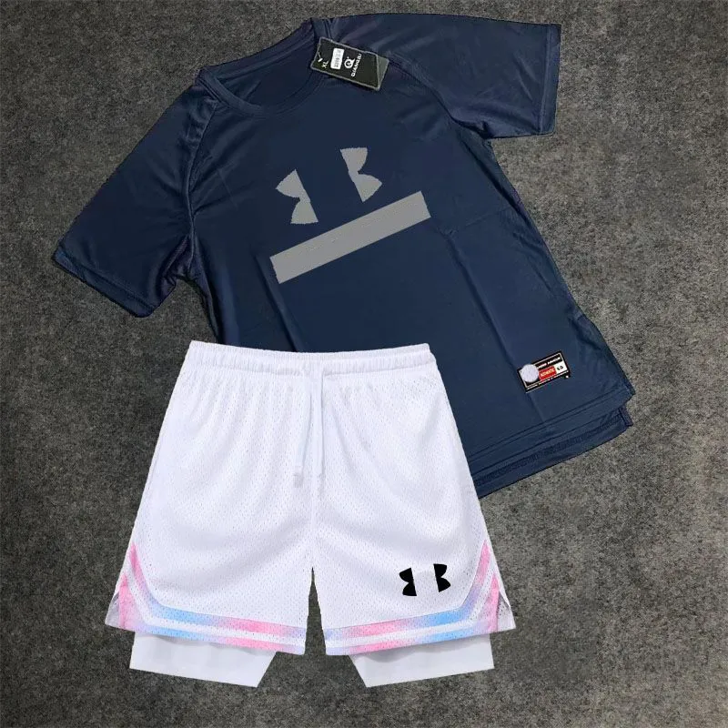 Summer Designer Mens Tracksuit Sets Breathable Sports Suit Men Women Short Sleeve t shirt shorts Sweatsuit Fitness Sportswear two piece set.