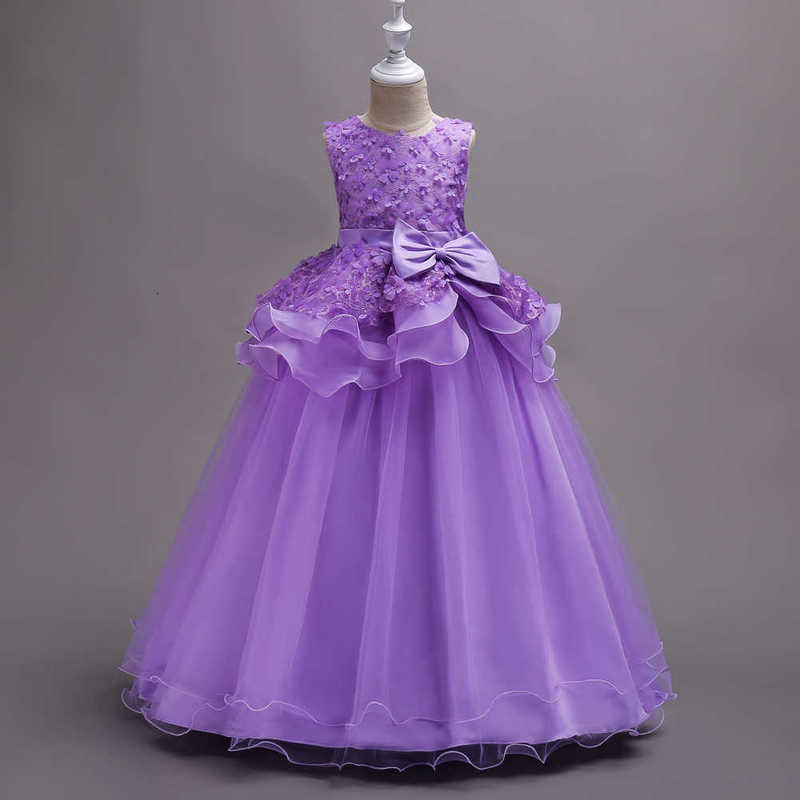 Girl's Dresses Girls' princess dress children's wedding dress fluffy dress flower children's embroidered performance dress long dr