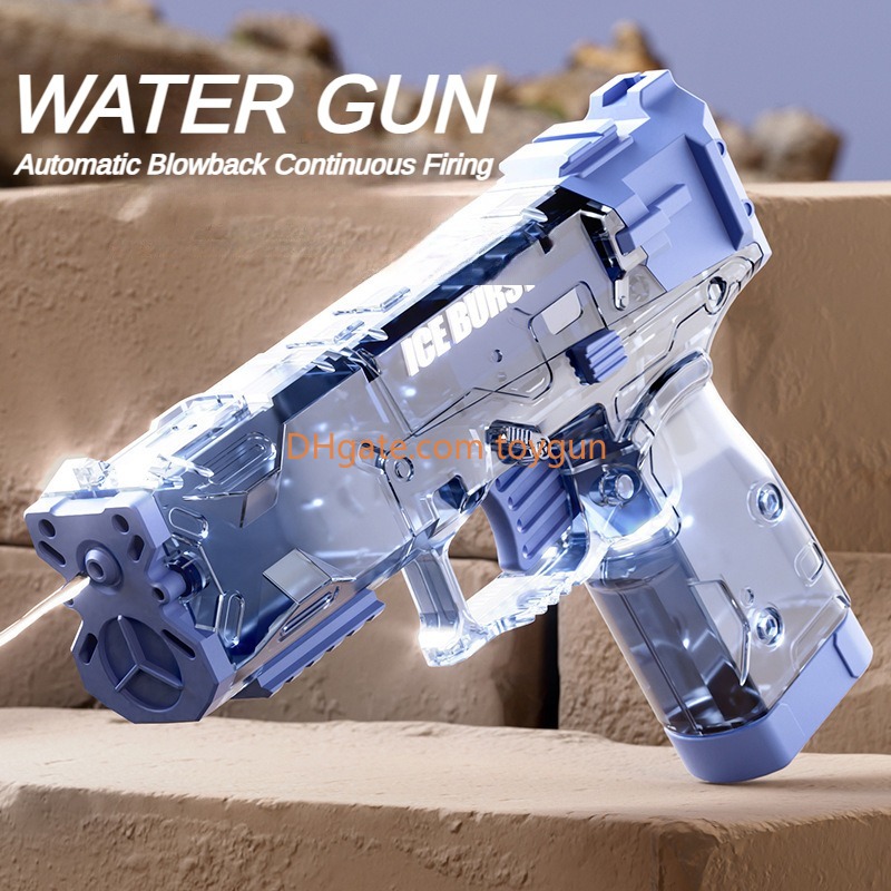 Small Size Water Gun Cool Appearance Continuous Firing Blowback Watergun Large Capacity Toy Gun Summer Pool Outdoor Cs Pubg Jedi Game Prop Gifts for B
