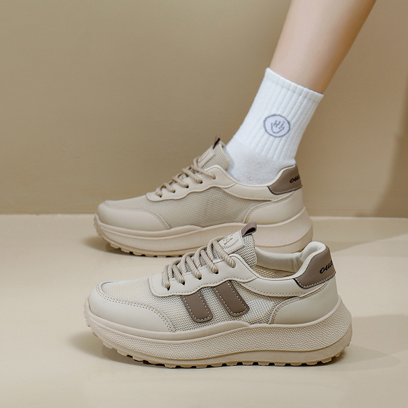 Little White Shoes Student Girl Fashion 2024 Summer New Thick Sole Increase Breathable Casual Shoes Free of Mail