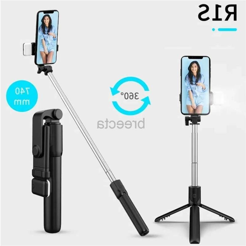 Monopods R1S R1 Bluetooth Selfie Stick With Fill Light Remote Shooting Photography Video 740mm Telescc Tripod Stand For Cellp Rkeg