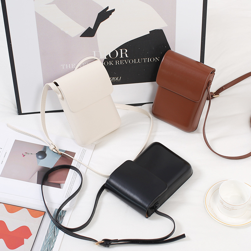 High quality new fashion versatile vertical high-end small square bag Korean version pressed shell texture mobile phone bag commuting crossbody bag sm