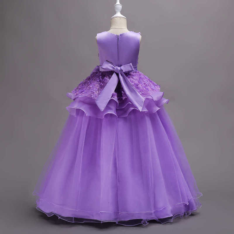 Girl's Dresses Girls' princess dress children's wedding dress fluffy dress flower children's embroidered performance dress long dr