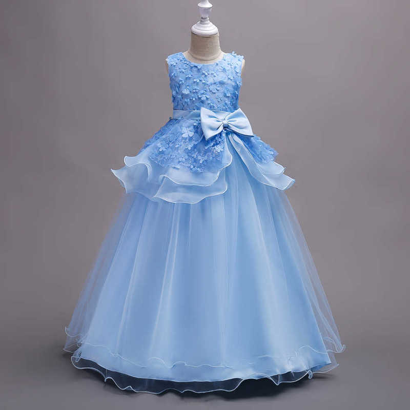 Girl's Dresses Girls' princess dress children's wedding dress fluffy dress flower children's embroidered performance dress long dr