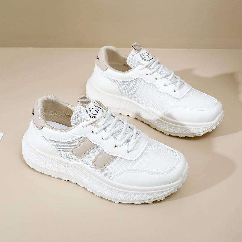 Little White Shoes Student Girl Fashion 2024 Summer New Thick Sole Increase Breathable Casual Shoes Free of Mail
