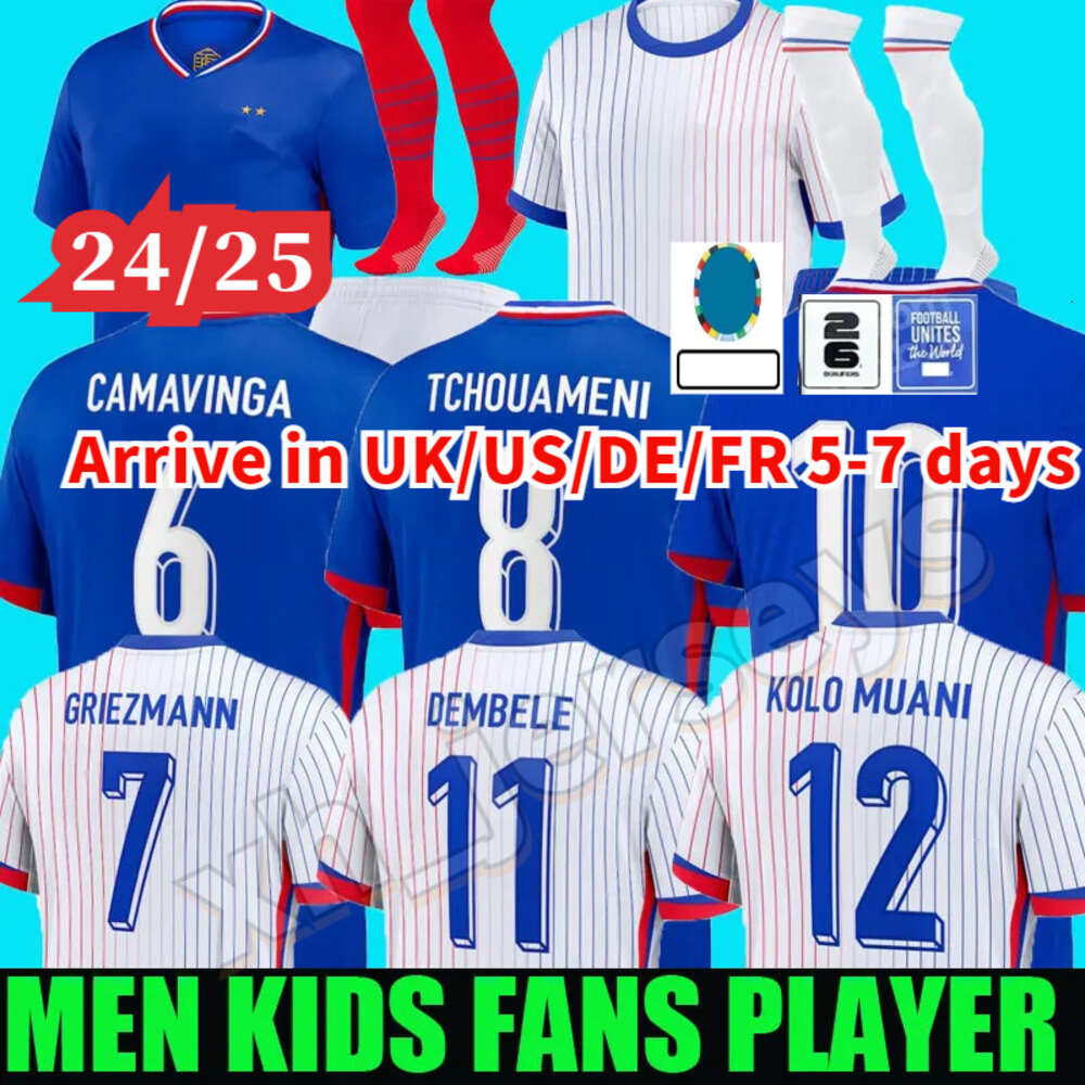 2024 Club Full Sets French Soccer Jerseys BENZEMA GIROUD MBAPPE GRIEZMANN SALIBA PAVARD KANTE Maillot De Foot Equipe Maillots Kids Kit Men Football Shirt