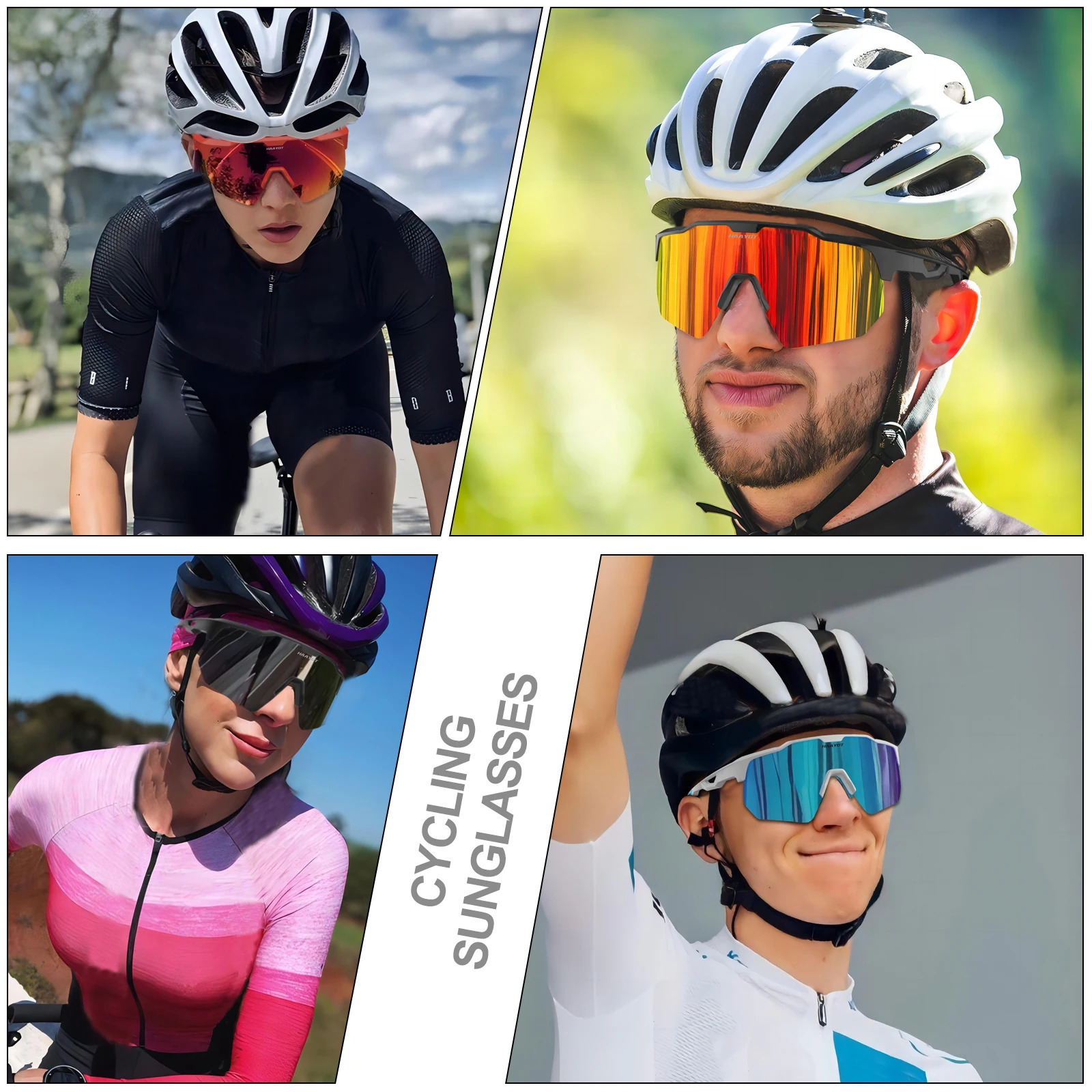 Riding Cycling UV400 Sunglasses MTB Polarized Sports Glasses Goggles Bicycle Mountain Bike 5 Lens For Mens Women 240601