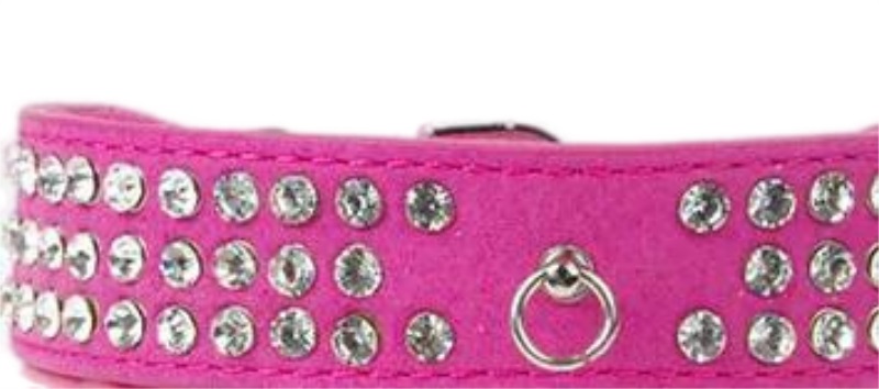 Stylish Rhie Dog Collar For Small Dogs - Adjustable, 3 Rows Of Dias