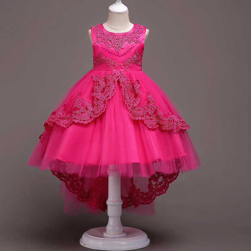 Girl's Dresses Children's dress princess skirt embroidered girls lace dress flower children's tailed shawl skirt