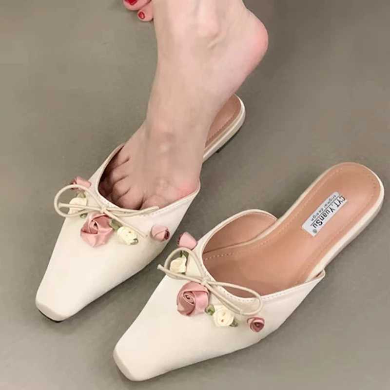 Sandals 2024 new Chinese French overhead womens hot summer white high heels sandals kitten heel shoesL464