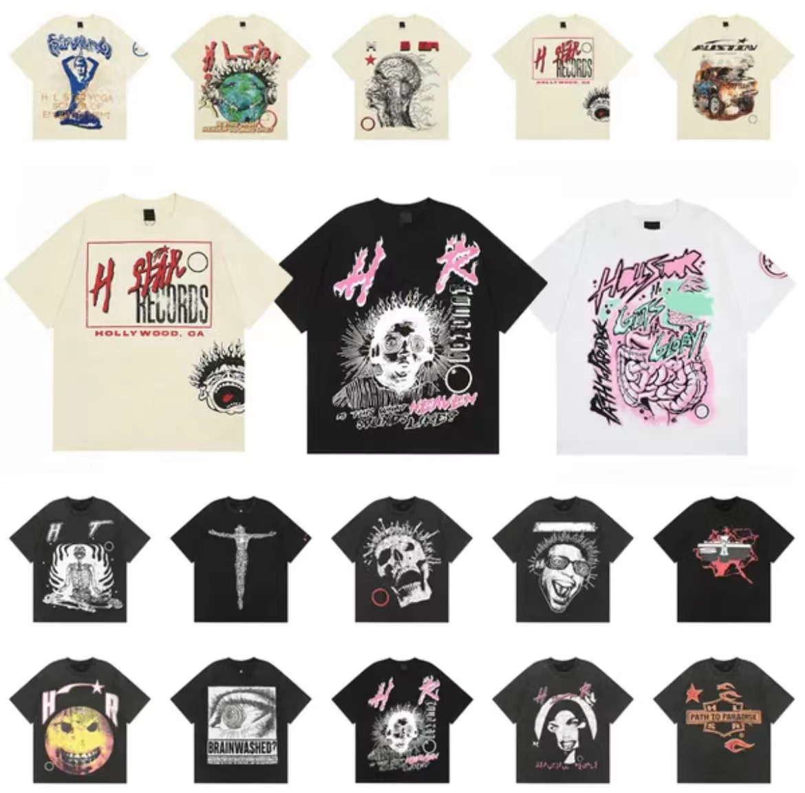 menst shirt designer t shirts graphic tee clothing clothes hipster washed fabric Street graffiti Lettering foil print Vintage coloeful Loose fitting US/EU Size