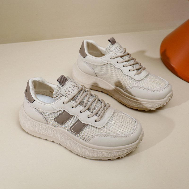 Little White Shoes Student Girl Fashion 2024 Summer New Thick Sole Increase Breathable Casual Shoes Free of Mail