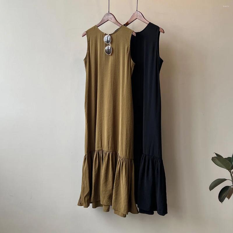 Casual Dresses Sleeveless Vest Dress Design For Summer With A Hollow Back And Long Fishtail Skirt