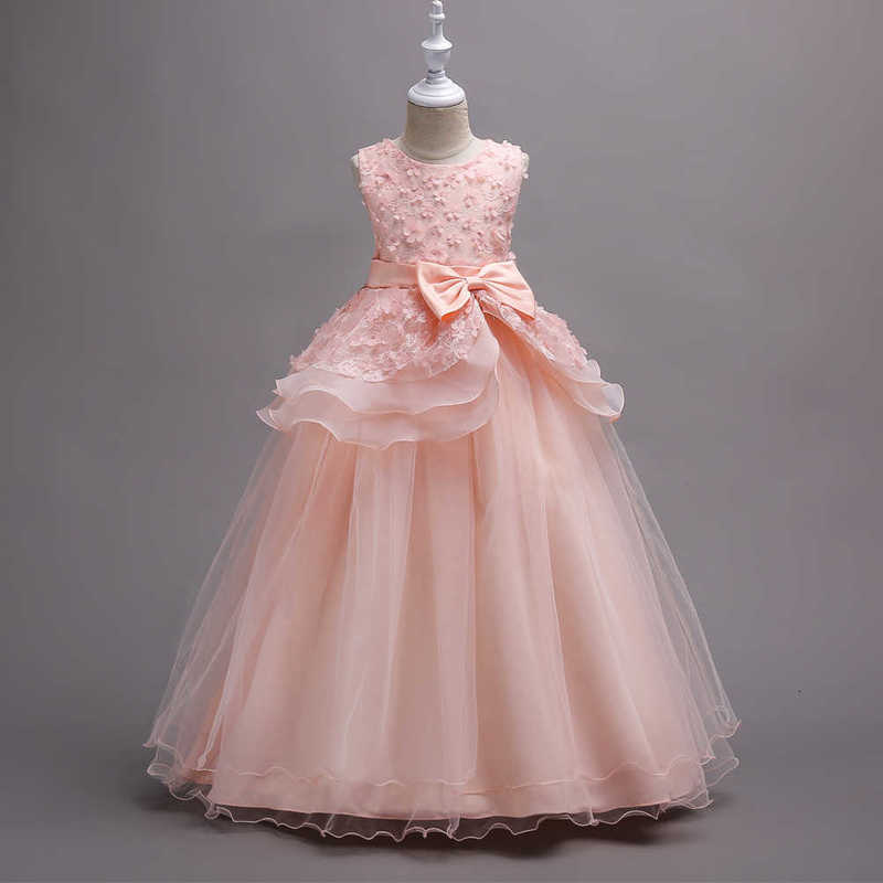Girl's Dresses Girls' princess dress children's wedding dress fluffy dress flower children's embroidered performance dress long dr