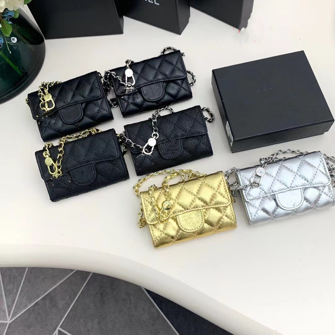 wallet Women's designer purse Chain Diamond Lattice wallet Luxury Flip Cover Small Exquisite Bag Single Shoulder Crossbody Bag leather wallets for women