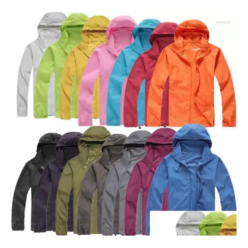 Mens Jackets 2023 Summer Womens Rain Jacket Coats Outdoor Casual Hoodies Windproof And Waterproof Sunsn Face Black Drop Delivery Appar Dhxqj