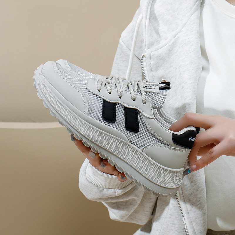 Little White Shoes Student Girl Fashion 2024 Summer New Thick Sole Increase Breathable Casual Shoes Free of Mail