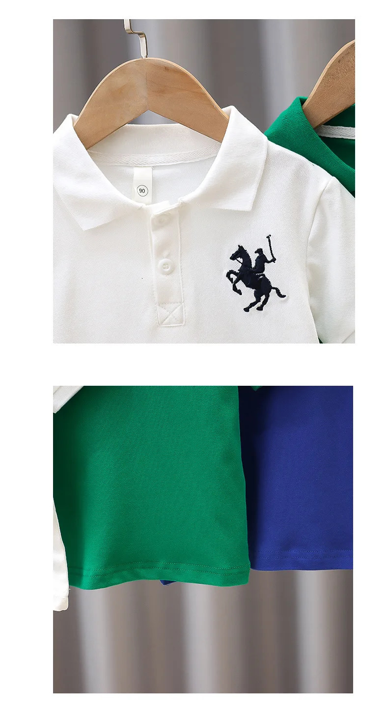 Kids T Shirt for Boys Short Sleeve Polo Shirts Boy Girls Sports Tee Baby Tops Korea Fashion Children School Clothing 2-14y 240601