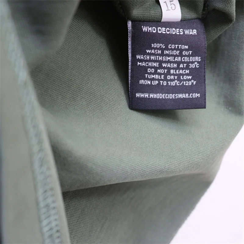 Who Decisions War Eagle Pattern Washed Old Letter Printed T-shirt Cotton Plain Knitted T-shirt 240530