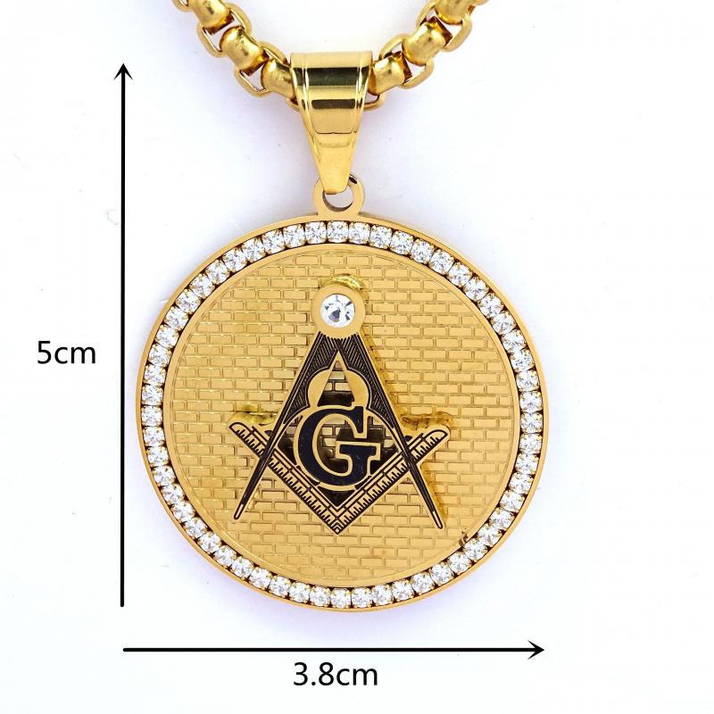 Pendant Necklaces Hip Hop Stainless Steel Masonic Symbol Pendants For Women/Men Gold Color Mason Fashion Jewelry Drop Delivery Dhk48