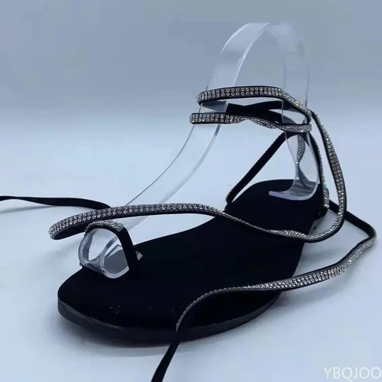 Flat Sandals Women Shoes Summer Open Toe Slippers Ladies Crystal Flip Flops Casual Dress Party Sandals Beach Shoes Female 240528
