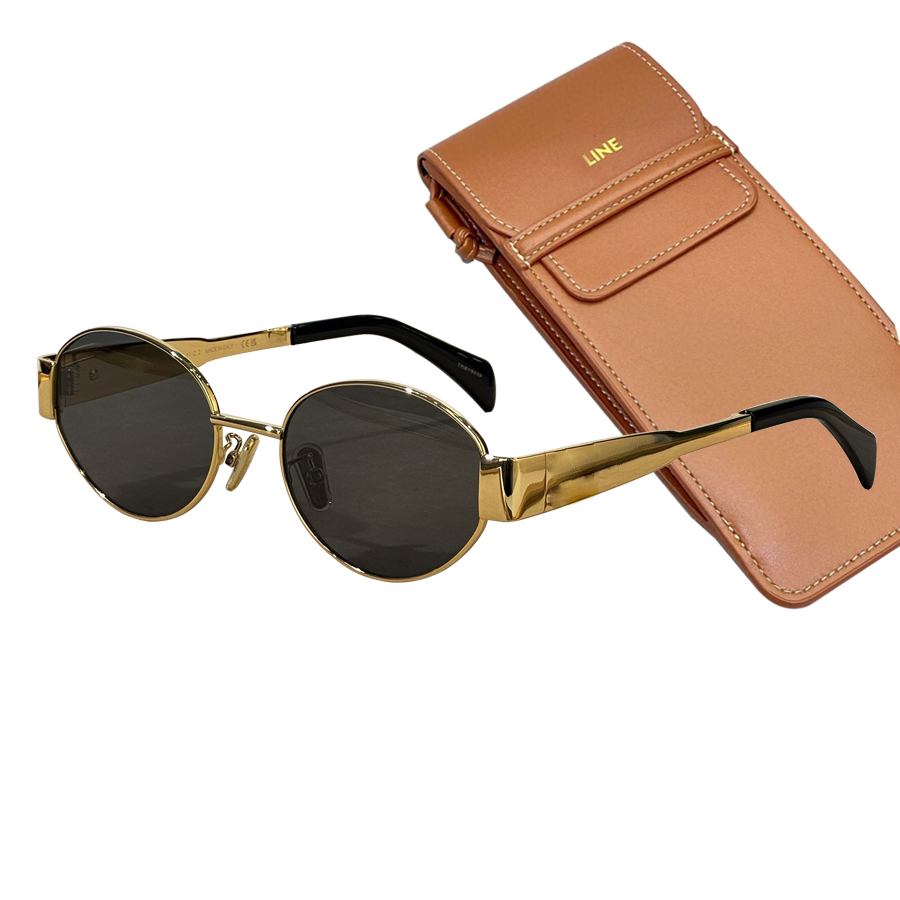 luxury designer womens sunglasses for women 40235 ladies sunglasses famous brand popular ellipse uv400 simple metal frame original quality wear with Leather bag