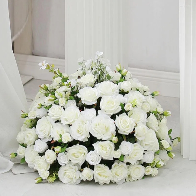 Decorative Flowers 45cm-70cm Custom Large Artificial Flower Ball Wedding Table Centerpieces Stand Decor Geometric Shelf Party Stage