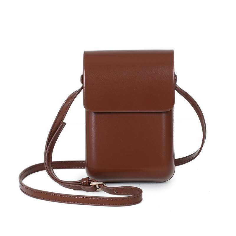 High quality new fashion versatile vertical high-end small square bag Korean version pressed shell texture mobile phone bag commuting crossbody bag sm